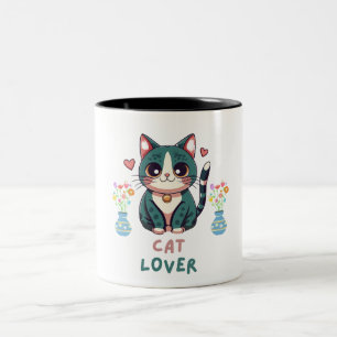 Taza Bicolor Cat Lover