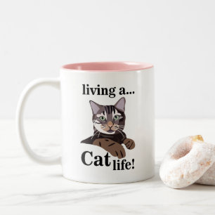 Taza Bicolor Cat Lover Funny