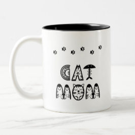 Taza Bicolor Cat Mom Mug