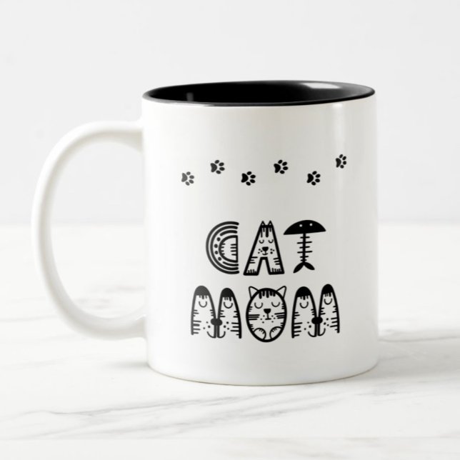 Taza Bicolor Cat Mom Mug (Subido por el creador)