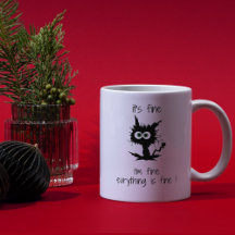 Cat Mug Está bien, estoy bien, todo está bien