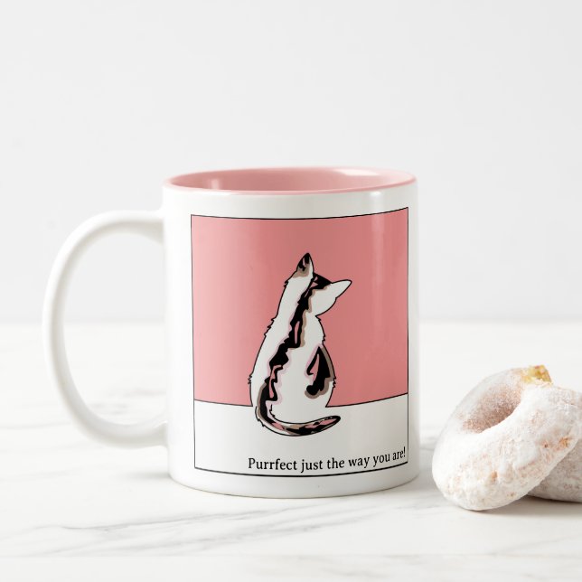 Taza Bicolor Cat Mug_Pink (Con donut)
