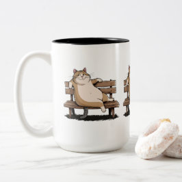 Taza Bicolor Cat The Bench Sitter