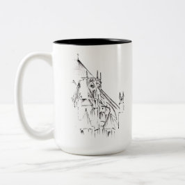 Taza Bicolor Catedral gótica blanca