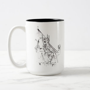 Taza Bicolor Catedral gótica blanca
