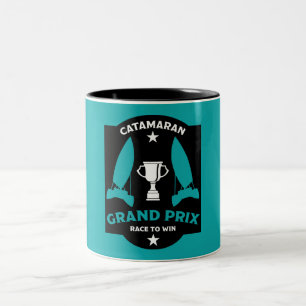 Taza Bicolor Catermaran Hidrofoil Carreras de velero