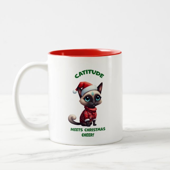 Taza Bicolor Catitude se encuentra con los Navidades Cheer (Izquierda)