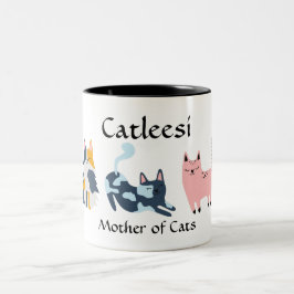 Taza Bicolor Catleesi, madre de gatos