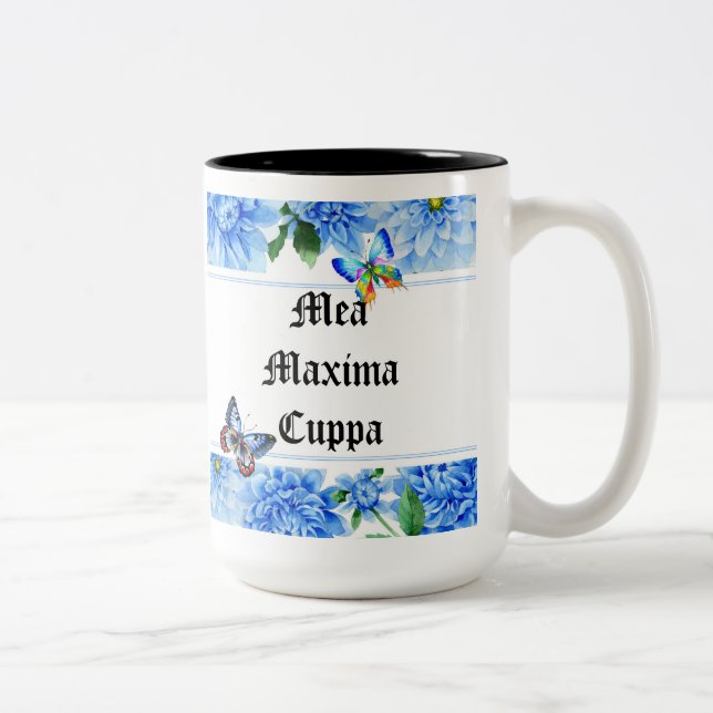 Taza Bicolor Católico floral chistoso Mea Cuppa (Derecha)