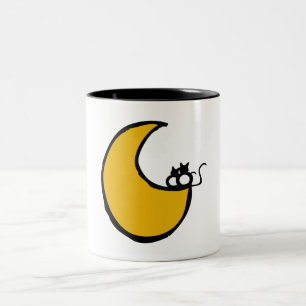 Taza Bicolor Cats in the Moon