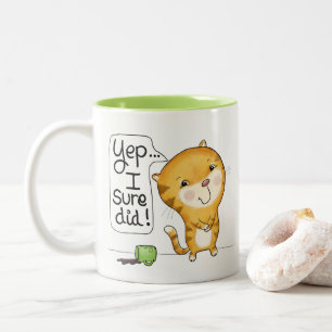 Taza Bicolor Cattitude- Cat derrama café