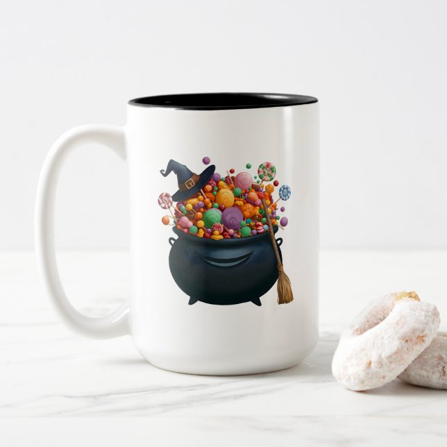 Taza Bicolor Cauldron De Giggle & Gummies Mug (Con donut)