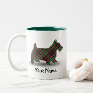 Taza Bicolor Caza de clan escocés Tartán Terrier