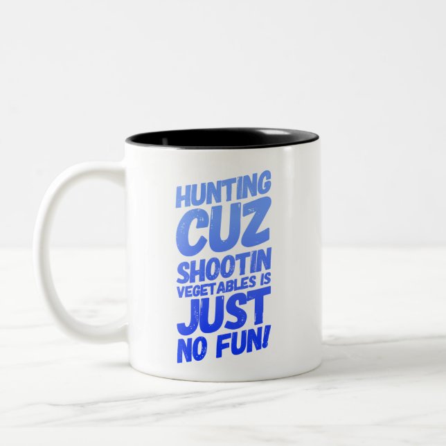 Taza Bicolor Caza divertida café Mug (Izquierda)