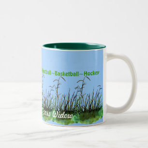 Taza Bicolor Caza, pesca, etc. Dejándome una viuda de hierba
