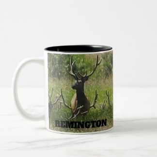 Taza Bicolor Caza rústica de la vida silvestre Elk Deer