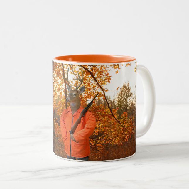 Taza Bicolor Cazador de venados con rifa (Anverso derecho)