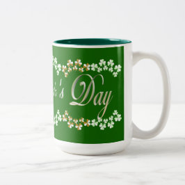 Taza Bicolor Cazador lindo Verde St Patricks Día Lucky Shamrock