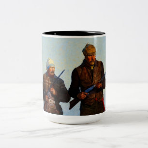 Taza Bicolor Cazadores de venados por Newell Convers Wyeth