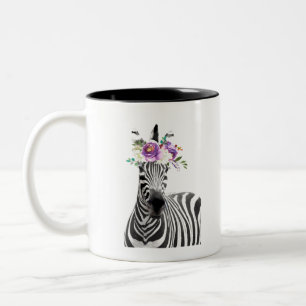Taza Bicolor Cebra floral