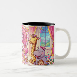 Taza Bicolor Cebra Princesa Dibujos Animados Linda