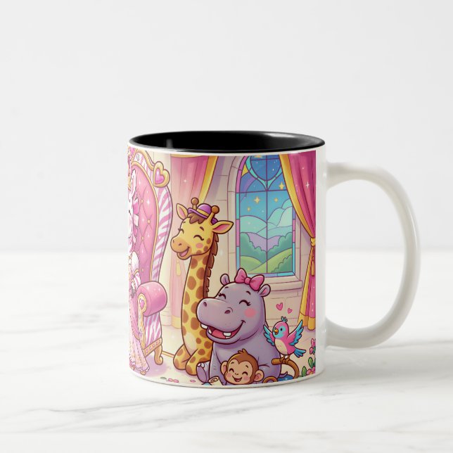 Taza Bicolor Cebra Princesa Dibujos Animados Linda (Derecha)