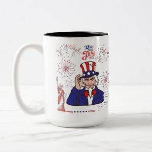Taza Bicolor celebración de corazones valientes negro y blanco