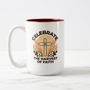 Taza Bicolor Celebración de la cosecha de la fe - Arte Inspirad