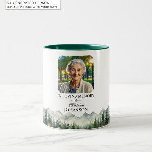 Taza Bicolor Celebración de la vida de montañas y árboles Recue