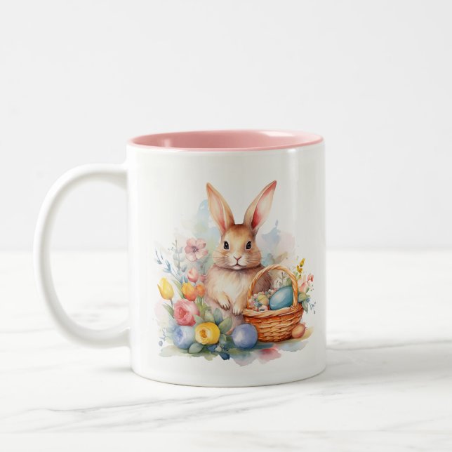 Taza Bicolor Celebración de primavera - Conejo de Pascua (Izquierda)