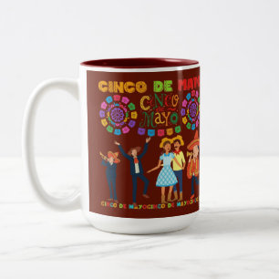 Taza Bicolor Celebración de salsa atardecer granate