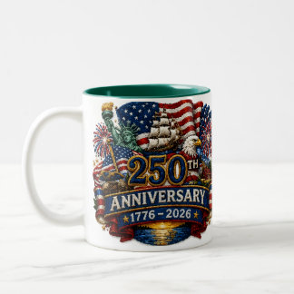 Taza Bicolor Celebración patriótica estadounidense del 250 aniv
