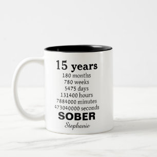 Taza Bicolor Celebración Personalizada de 15 Años de Recuperaci