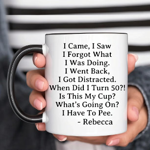 Taza Bicolor Celebración personalizada del 50 cumpleaños