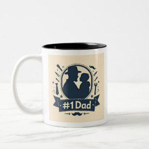Taza Bicolor Celebrando al papá número 1
