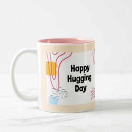 Taza Bicolor Celebrar el Día Nacional del Abrazo con un entusia