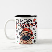 Celebrar el espíritu de los Navidades Pug Dog