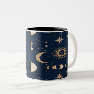 Taza Bicolor Celestial Moon Stars Mug