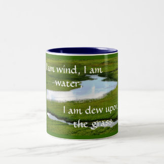 Taza Bicolor Celtic Knotwork "soy viento, yo soy agua, "
