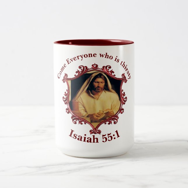 Taza Bicolor Cena divina: Rompiendo pan con Jesús (Centro)