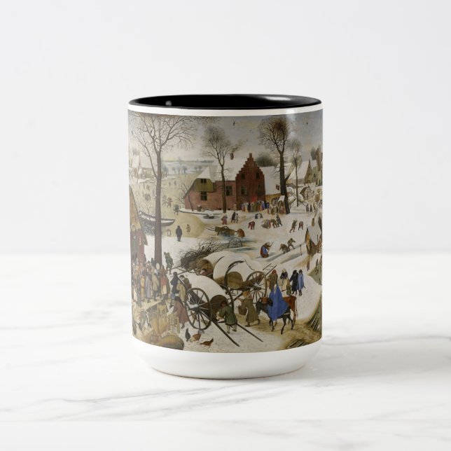 Taza Bicolor Censo en Belén (por Pieter Bruegel) (Centro)