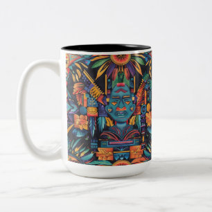 Taza Bicolor Cera artística de zafiro cultural "simetría empoch