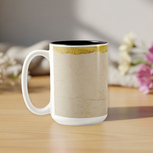 Taza Bicolor ceramic cup with gold rim