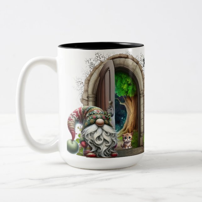 Taza Bicolor Cerámica de Gnome Bedtime (Izquierda)