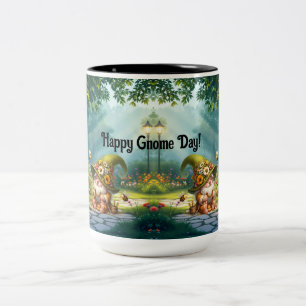 Taza Bicolor Cerámica Gnome de Flores