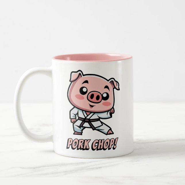 Taza Bicolor ¡Cerdo! Cerdo Personalizado lindo (Izquierda)