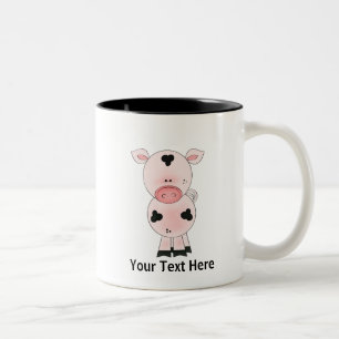 Taza Bicolor Cerdo de la granja (personalizado)