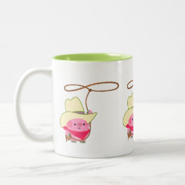 Taza Bicolor Cerdo de vaca Personalizado con leche