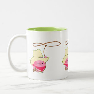 Taza Bicolor Cerdo de vaca Personalizado con leche