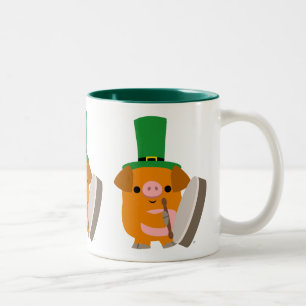 Taza Bicolor Cerdo Personalizado Cute Bodhran